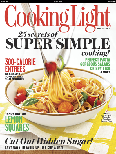 Cooking Light magazine cover